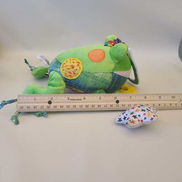 Eric Carle 8" Developmental Frog Rattle Teether Baby Toy Plush - Picture 11 of 12
